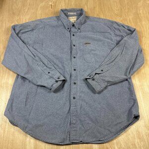 Woolrich Sportsman Chamois Shirt Mens Size XL Gray Flannel Button Down Outdoor